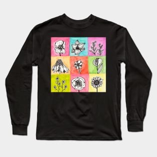 Floral Grid Long Sleeve T-Shirt